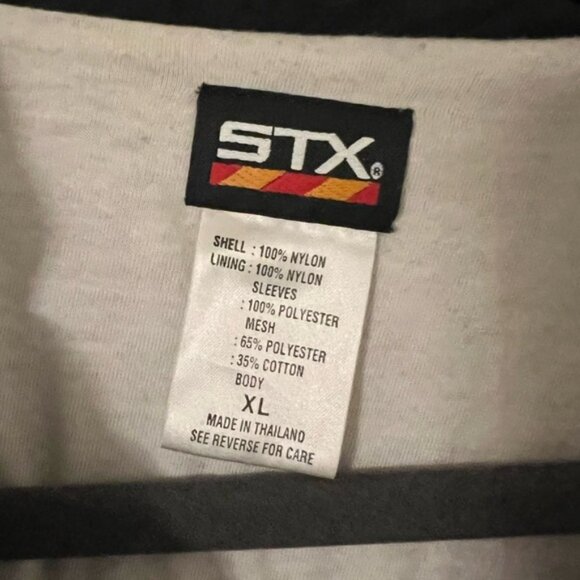 Vintage STX Lacrosse Jacket Black Mens SizeXL Anorak Coat zipped pockets - Picture 5 of 15